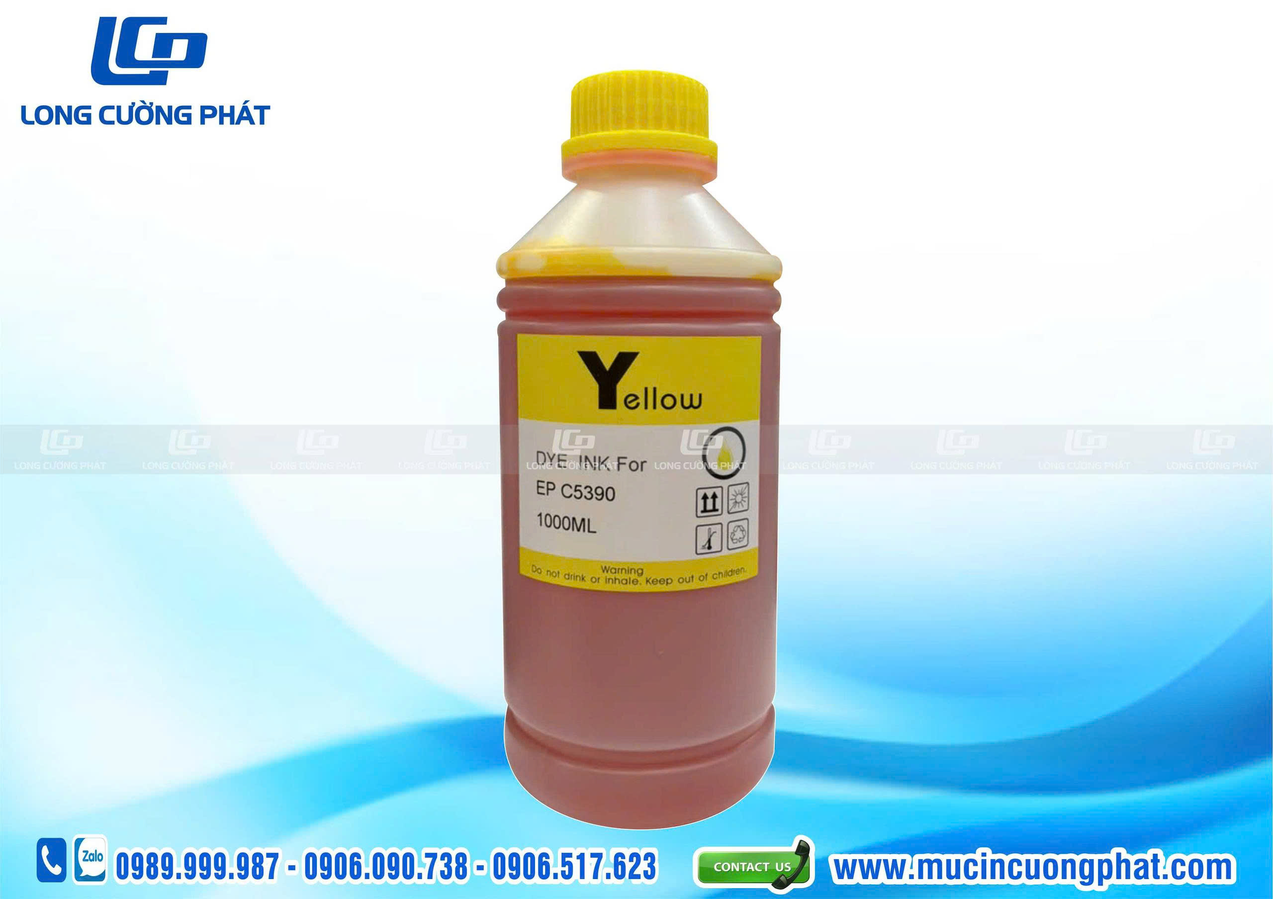Mực in Dye Premium Epson C5390, C5890, S887 - chai 1000ml màu Vàng