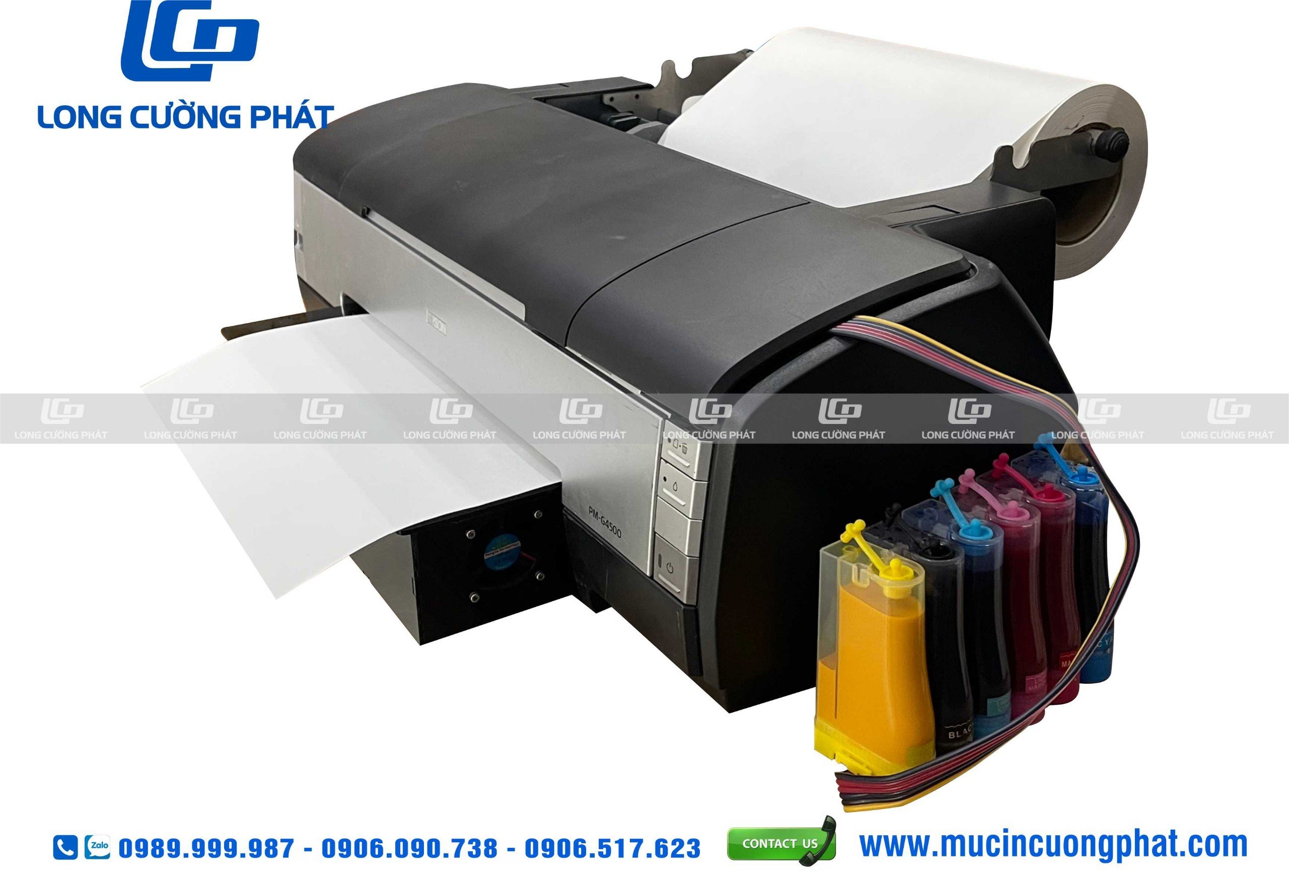 Máy in nội địa Epson G4500 in cuộn - lắp mực in chuyển nhiệt