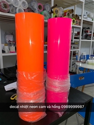 Decal chuyển nhiệt pvc neon màu hồng khổ 0.5 x 25m